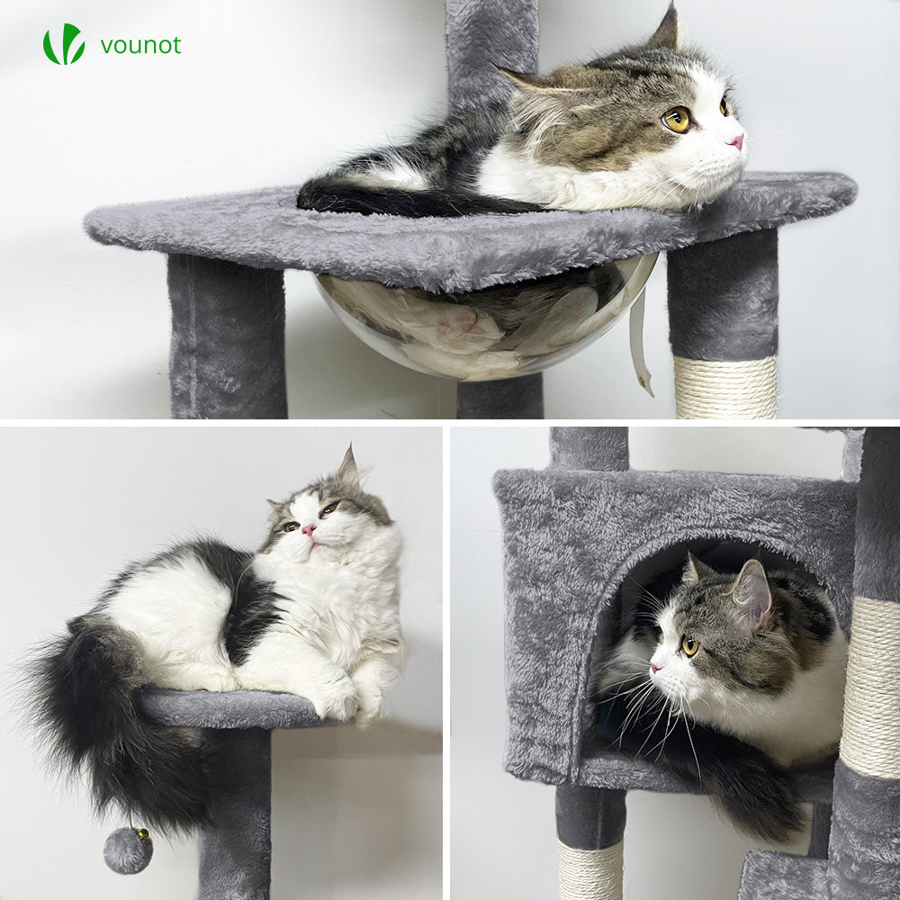 VOUNOT Cat Tree Tower with Space Capsule, Multi Level Cat Activity