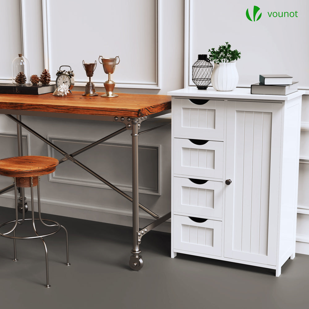 VOUNOT Bathroom Storage Cabinet Floor Freestanding Cupboard 55x30x82cm ...