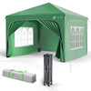 VOUNOT 3m x 3m Pop Up Water Gazebo with Sides, Arched Roof & 4 Weight Bags & Carry Bag, Green