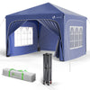 VOUNOT 3m x 3m Pop Up Water Gazebo with Sides, Arched Roof & 4 Weight Bags & Carry Bag, Blue