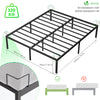 VOUNOT Large Double Bed Frame 150x200cm, Sturdy Metal - 36cm Height, Black