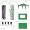 VOUNOT 3m x 3m Pop Up Water Gazebo with Sides, Arched Roof & 4 Weight Bags & Carry Bag, Green