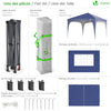 VOUNOT 3m x 3m Pop Up Water Gazebo with Sides, Arched Roof & 4 Weight Bags & Carry Bag, Blue