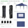 VOUNOT 3x3m Pop Up Gazebo with Sides, Central Lock System & 4 Weight Bags, Blue - VOUNOTUK
