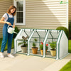 VOUNOT Mini Greenhouse with 3 Zipper Windows, Reinforced PE Cover for Plants, White