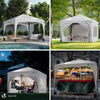 VOUNOT 3m x 3m Pop Up Water Gazebo with Sides, Arched Roof & 4 Weight Bags & Carry Bag, White