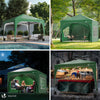 VOUNOT 3m x 3m Pop Up Water Gazebo with Sides, Arched Roof & 4 Weight Bags & Carry Bag, Green