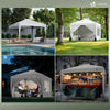 VOUNOT 3x3m Pop Up Gazebo with Sides, Central Lock System & 4 Weight Bags, White - VOUNOTUK