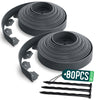 VOUNOT Flexible Lawn Garden Edging Border, with 80 Pegs, Anthracite 40m