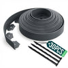 VOUNOT Flexible Lawn Garden Edging Border, with 30 Pegs, Anthracite 10m