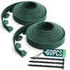 VOUNOT Plastic Garden Edging, Flexible Lawn Edging with Pegs, Green 20m