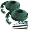 VOUNOT Flexible Lawn Garden Edging Border, with 80 Pegs, Green 40m