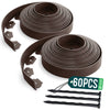 VOUNOT Plastic Garden Edging, Flexible Lawn Edging with Pegs, Brown 20m