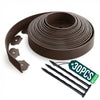 VOUNOT Plastic Garden Edging, Flexible Lawn Edging with Pegs, Brown 10m