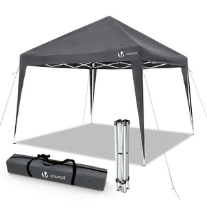 VOUNOT 3x3m Pop Up Gazebo with 4 Leg Weight Bags, Folding Party Tent for Garden Outdoor, Grey - VOUNOTUK