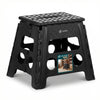 VOUNOT  Folding Step Stool, Anti-Slip Folding Stool, 37x30x32.5 cm Black