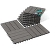 VOUNOT WPC Decking Tiles Set of 11, Outdoor Deck Tiles, 30x30 cm,Grey