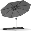 VOUNOT 2.7m Garden Parasol, Sunshade Patio Outdoor Tilting Umbrella with Crank Handle and Cover, Grey