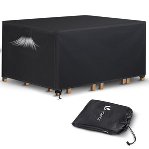 VOUNOT Garden Furniture Covers 180x120x73cm Waterproof Patio Set Cover Black - VOUNOTUK