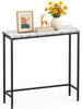 VOUNOT Slim Console Table, Metal Frame Entryway Table, 75x24x75 cm, White