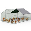 VOUNOT  Walk In Chicken Run Coop, Galvanised Poultry Cage, 400x300x200 cm