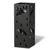 VOUNOT Metal Umbrella Stand, Freestanding Holder with Drip Tray & 4 Hooks, Black