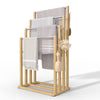 VOUNOT Freestanding Towel Rail 4-Tier Bamboo Towel Stand, Natural