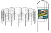 VOUNOT® 10 Pack Metal Garden Fence, 61 x 33 cm Decorative Edging, Black