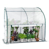 VOUNOT Lean to Wall Greenhouse with Zipped Roll-Up Door 200x100x180cm, White