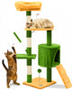 VOUNOT Cat Tree with Scratching Posts Multi - Level Cat Activity 112cm Green&Orange