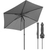 VOUNOT 270cm Garden Parasol, UV50+ Sun Umbrella w/Shoulder Carry Bag, Grey