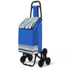 VOUNOT 6 Wheels Stair Climbing Shopping Trolley, 32L Blue