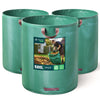 VOUNOT 500L Large Garden Waste Bags with Handles, Green, 3pcs