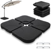 VOUNOT Set of 4 Cantilever Parasol Base Weights 60L Water or 100kg Sand, Black