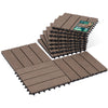 VOUNOT WPC Decking Tiles Set of 11, Outdoor Deck Tiles, 30x30 cm,Brown