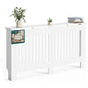VOUNOT Radiator Cover Cabinet with Vertical Slats, White, 152x19x82cm