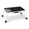 VOUNOT Folding Step Stool Metal with Anti-Slip Platform 38x26cm, White