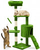 VOUNOT Cat Tree with Scratching Posts Multi - Level Cat Activity 112cm Green