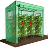 VOUNOT Garden Greenhouse w/Roll-Up Door, 135g/m² PE Cover, 200x77x170cm, Green