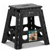VOUNOT  Folding Step Stool, Anti-Slip Folding Stool, 39x32x40 cm Black
