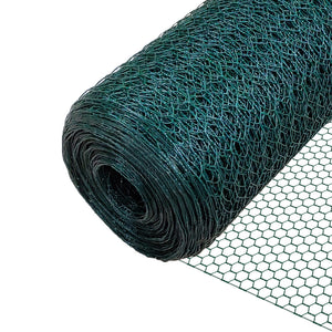 VOUNOT Chicken Wire Mesh, Metal Animal Fence, 13mm Holes, 1m x 50m, PVC Coated Green - VOUNOTUK