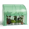 VOUNOT Lean to Wall Greenhouse with Zipped Roll-Up Door 200x100x180cm, Green