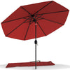 VOUNOT 2.7m Garden Parasol, Sunshade Patio Outdoor Tilting Umbrella with Crank Handle and Cover, Red