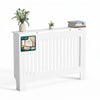 VOUNOT Radiator Cover Cabinet with Vertical Slats, White, 111x19x82cm