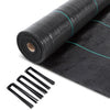 VOUNOT 2x50m Weed Control Fabric with Pegs, Heavy Duty Landscape Ground Cover Membrane