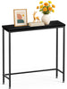 VOUNOT Slim Console Table, Metal Frame Entryway Table, 75x24x75 cm, Black
