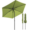 VOUNOT 270cm Garden Parasol, UV50+ Sun Umbrella w/Shoulder Carry Bag, Olive Green
