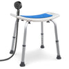 VOUNOT Adjustable Shower Stool, Bath Seat w/Non-Slip Feet Max Load 136 kg, Blue
