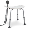 VOUNOT Adjustable Shower Stool, Bath Seat w/Non-Slip Feet Max Load 136 kg, White