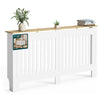 VOUNOT Radiator Cover Cabinet with Vertical Slats, White Oak, 152x19x82cm